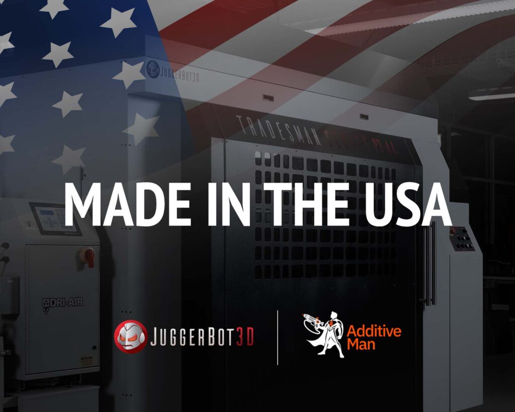 JuggerBot 3D & Additive Man Partnership Graphic; Large Format 3D Printing Partnership